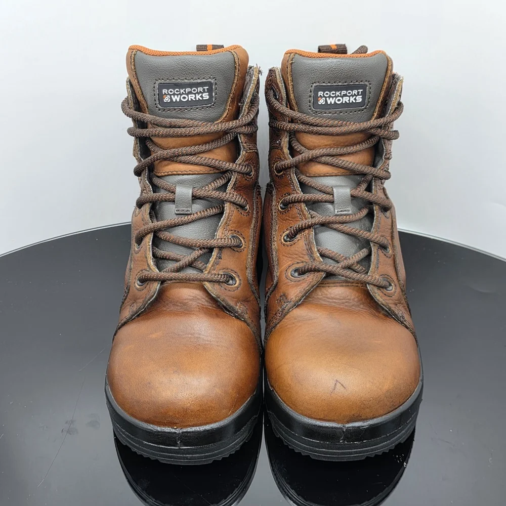 Rockport Works RK664 Composite Toe Waterproof Leather Boots Mens 7M Women’s 9M